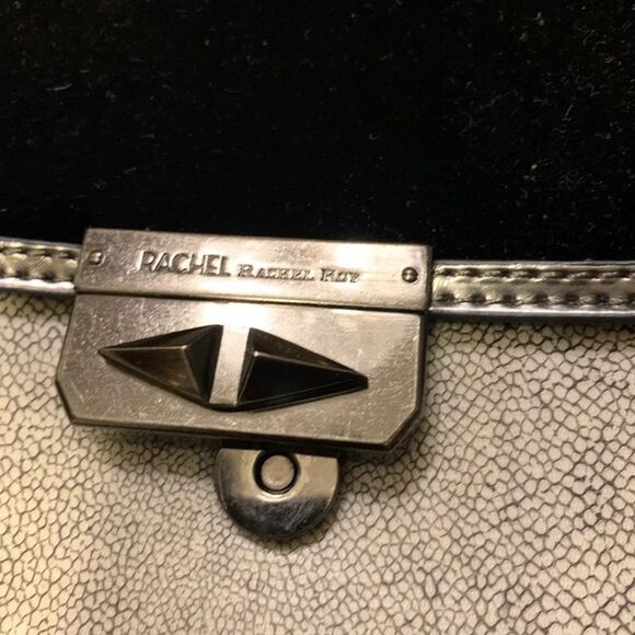 RACHEL ROY METALLIC FABRIC VELVET EVENING PURSE - Picture 7 of 10